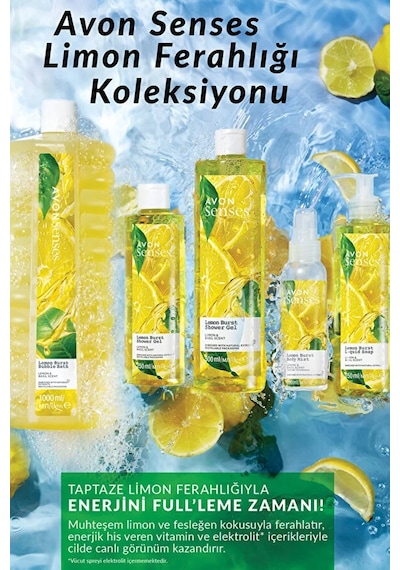 Avon Senses Lemon Burst Limon Ve Reyhan Kokulu Banyo Köpüğü 1 L