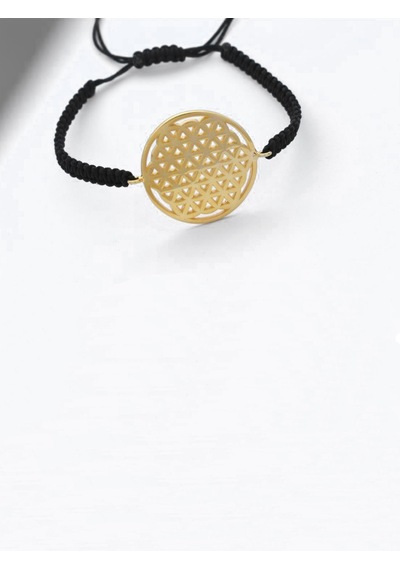 Brezza Lusso Jewelry Yaşam Çiçeği Makrome İpli Gümüş  Bileklik