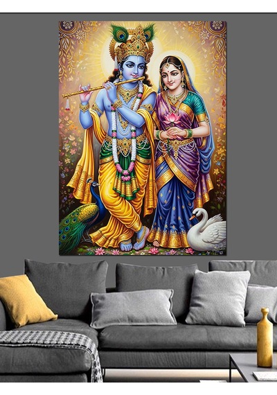 Ahşap Tablo Hindu Tanrısı Krishna Figürü