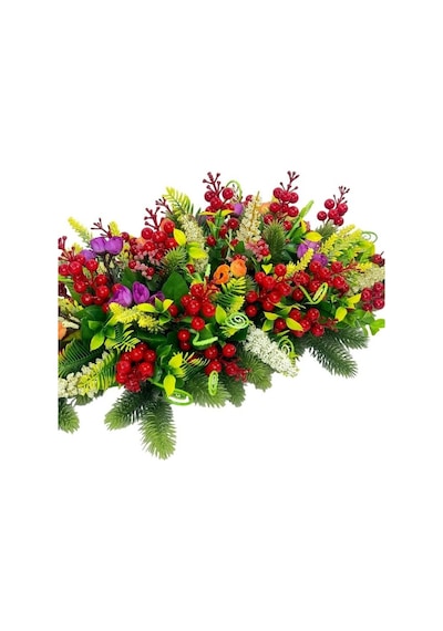 Yapay Çiçek Yemek Masası Çiçeği Kokinalı Yeşil Çam Dallı Yılbaşı Masa Çiçeği 75 35