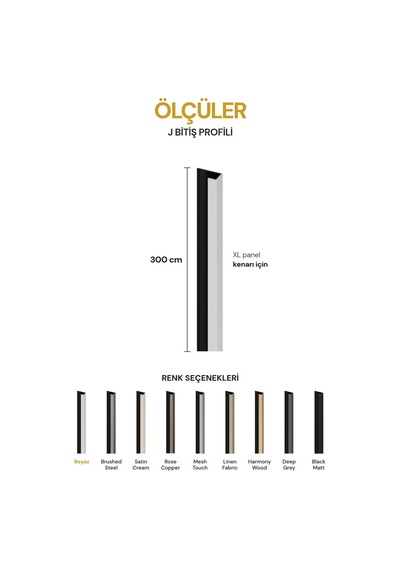 Vilo Mpc J Bitiş Profili Beyaz 300cm Xl Duvar Paneli Kenar Ve Dış Köşe Bitişi