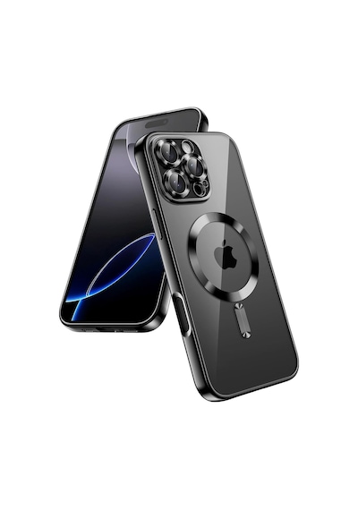 Teknomoda Apple Uyumlu iPhone 16 Pro Kılıf Kamera Lens Korumalı Renkli Magsafe Şarj Şeffaf Silikon Siyah