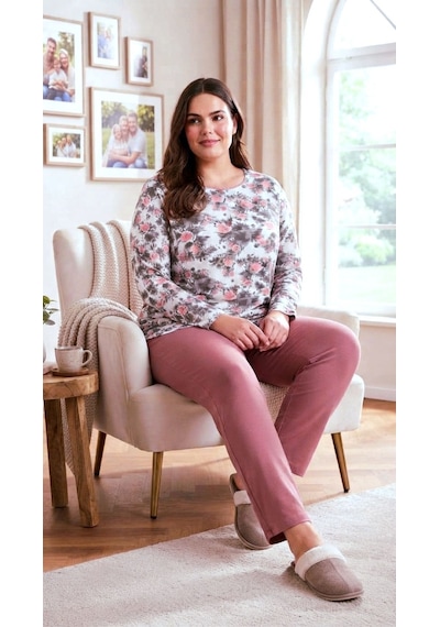 Miss Melina Pamuklu Kadın Pijama Takımı - 9043588897939 Gül kurusu