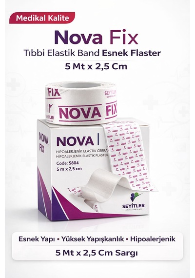 Nova Fix Elastik Band Fix Flaster 5 Mt X 2,5 Cm
