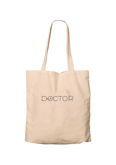Doctor Krem Fermuarlı Bez Çanta Gabardin