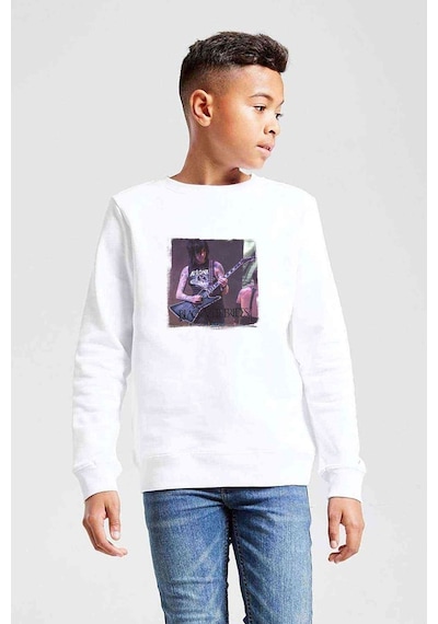 Tshirthane Black Veil Brides Music Baskılı Unisex Çocuk Beyaz Sweatshirt