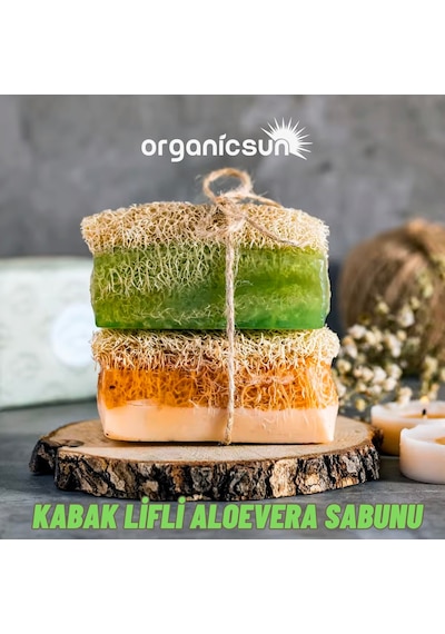 Organicsun Doğal Kabak Lifli Aloe Vera Sabunu 2 x 120 G