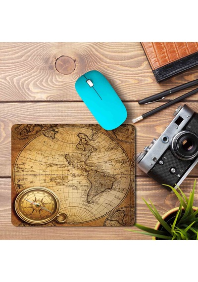 Pusula Dünya Haritası Özel Baskılı Mouse Pad
