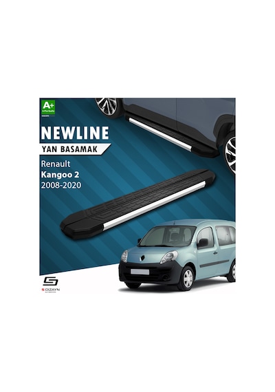 S-dizayn Renault Kangoo 2 Uzun Şase Newline Krom Yan Basamak 223 Cm 2008-2020 A+ Kalite