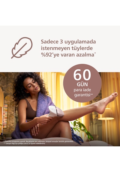 Philips Lumea 9900 Serisi BRI950/02 IPL Tüy Alma, SkinAI Uygulama, Vücut ve Yüz için 2 Başlık, Çanta