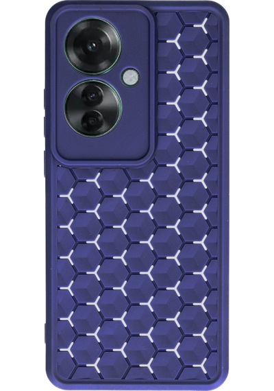 Oppo Reno 11f Uyumlu Kılıf Petek Silikon Kapak - Lacivert