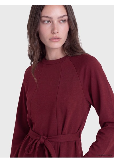 Lcw Modest Bordo Soft Touch Kadın Sweatshirt Tunik