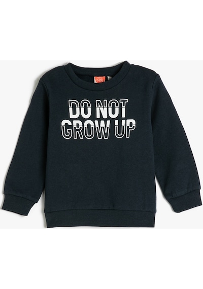 Koton Sweat Baskılı Uzun Kollu Bisiklet Yaka Lacivert 3smb10149tk 3SMB10149TKNA1 Lacivert