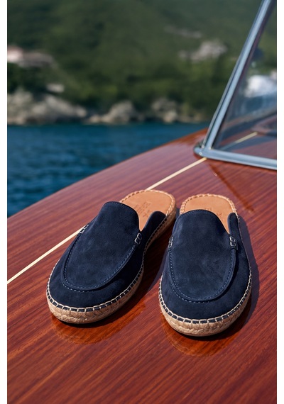 Bressa Sole Erkek Deri Espadril Lacivert