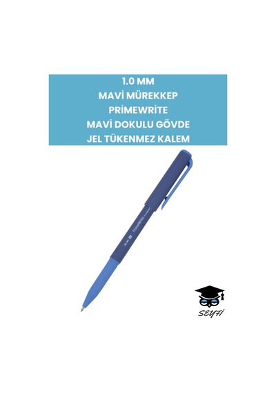 1.0 Mm Mavi Mürekkep Primewrite Mavi Dokulu Gövde Jel Tükenmez Kalem Çok Renkli