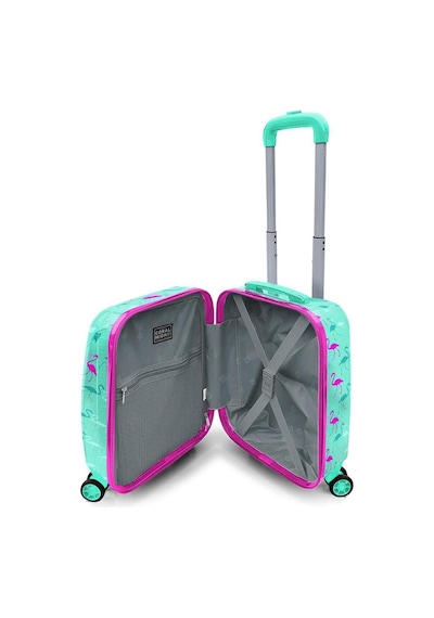 Coral High Kids Su Yeşili Neon Pembe Flamingo Desenli Çocuk Valizi 16714