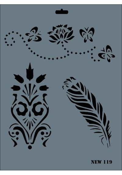 Rich New Seri N119 Stencil 35X25 Cm