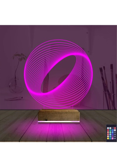 Luvivia Geometrik Dekoratif 3d Lamba - Masa Gece Lambası V9 Şeffaf