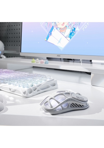 Gravastar K1 Lite Mekanik Gaming Klavye, M2 Kablosuz Optik Mouse Ve Mousepad Oyuncu Seti, Crystal Au
