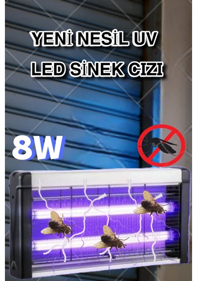 8 Watt Elektrikli Sivri Sinek Öldürücü Sinek Cızz Cihazı Mor Işık Sivri Kara Sineklere
