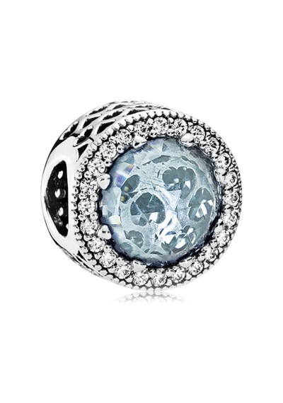 Nur Silver Buzul Mavisi Parlak Kalpler Gümüş Charm Nur-bl00064