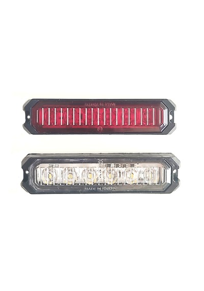 2 Adet 6 Ledli Kırmızı-Beyaz Scooter Motosiklet Dorse Lambası 12-24 Volt