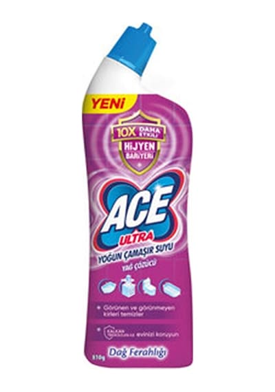 Ace Ultra Yoğun Çamaşır Suyu Yağ Çözücü Dağ Ferahlığı 810 Ml Etki Diğer