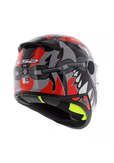 Ls2 Ff812 Kıd Punk Çocuk Kapalı Motosiklet Kaskı Gri - Kırmızı