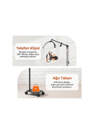 Trled F-700b Katlanabilir Ayaklı Ve Tekerlekli Siyah Güzellik Salonu Lambası Beyaz - Beyaz Işık