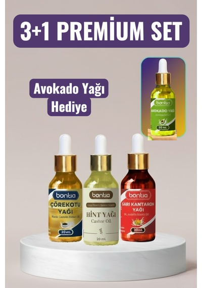 Premıum Set- 20 Ml Hint, Sarı Kantaron, Çörekotu + Avokado Yağı - Eklem Ve Cilt Desteği 80 ML