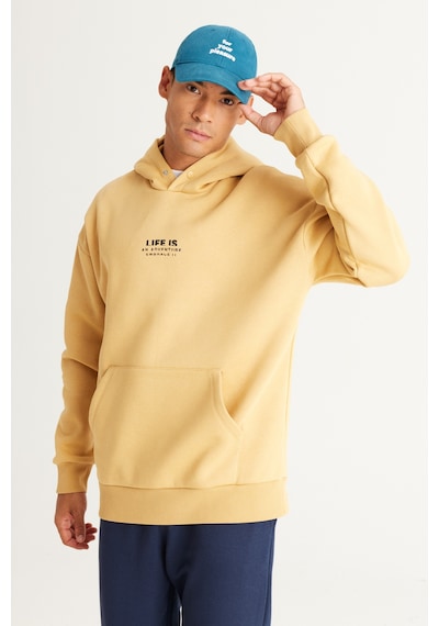 AC&Co / Altınyıldız Classics Erkek Hardal Oversize Fit Bol Kesim Kapüşonlu İçi Polarlı Pamuklu Sweatshirt Hardal AC&Co / Altınyıldız Classics Erkek Hardal Oversize Fit Bol Kesim Kapüşonlu İçi Polarlı Pamuklu Sweatshirt Hardal