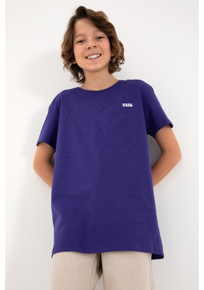 U.S. Polo Assn. Erkek Çocuk Mor Bisiklet Yaka Tişört 50298086-VR038