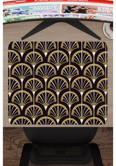 Art Deco Tarzı Kaymaz Dikişli Kauçuk Oyuncu Mousepad V1 - 48x40 Xl Gaming Mouse Pad Fare Altlığı
