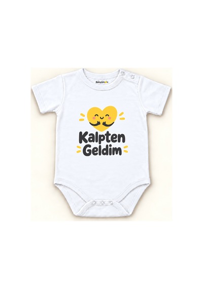 Babylimon Kalpten Geldim Beyaz Kısa Kollu Çıtçıtlı Bebek Zıbını Beyaz - Kalpten Geldim - 928161960 Beyaz - Kalpten Geldim