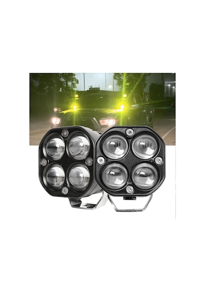 Off Road 3 İnç Çift Renk Beyaz Sarı Çalışma Ve Sis Lambası 2 Adet