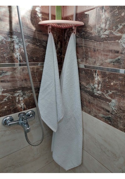 Mef Collection Banyo Havlu Seti Orta Boy Beyaz 2'li