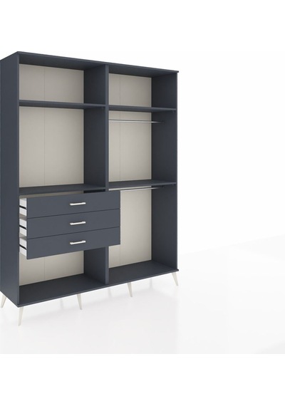 Hyperion Gardrop 4 Raflı 3 Çekmeceli 2 Askılı 176x44x221 Antrasit-antrasit Antrasit Hyperion Gardrop 4 Raflı 3 Çekmeceli 2 Askılı 176x44x221 Antrasit-antrasit Antrasit