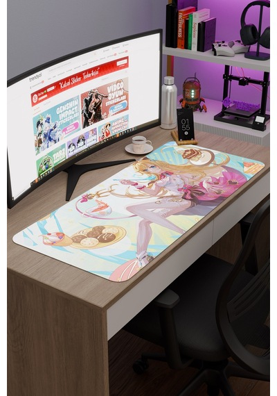 Escoffier Genshin Impact Anime Gacha V5 - 90x40 Xxl Gaming Mouse Pad Fare Altlığı