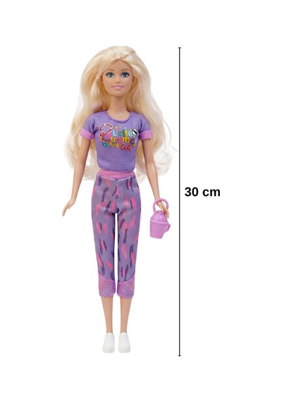 Elonna 30 Cm Şık Ve Hareketli Eklemli Oyuncak Bebek Tie-dye Pantolonlu/aksesuarlı O
