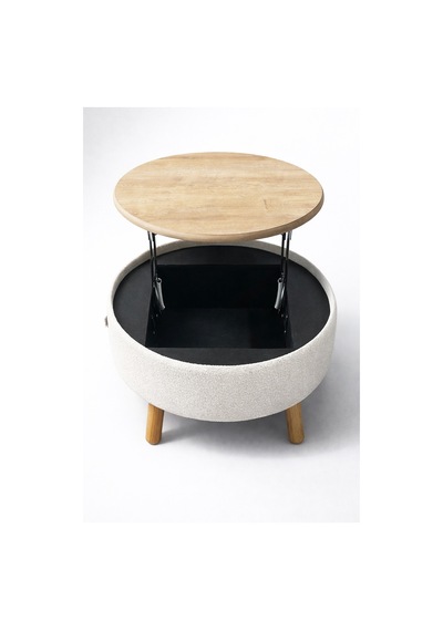 İriva Sandıklı Mekanizmalı Orta Sehpa/bench, Kırık Beyaz