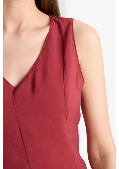 Defacto V Yaka Modal Kolsuz Bluz G2687ax25wnbr285 Bordo