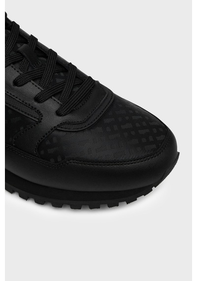 Boss Logolu Deri Sneaker Ayakkabı Erkek Ayakkabı 50568574 007 Siyah