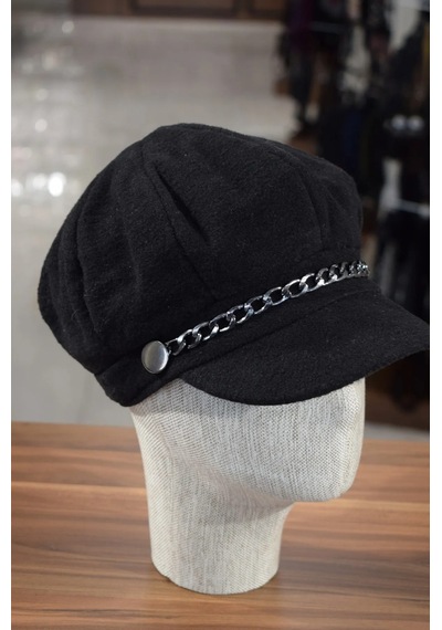 Shopiolog Kadın Denizci Şapka Kışlık Kaşe