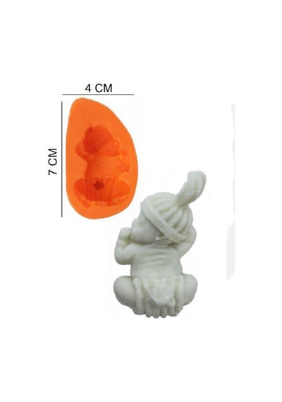 Şeker Hamur Kalıbı Silikon Uyuyan Bebek Bereli 4 7 Cm