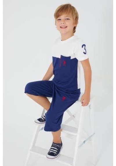 U.S. Polo Assn. Erkek Çocuk Kapri Takım-Krem