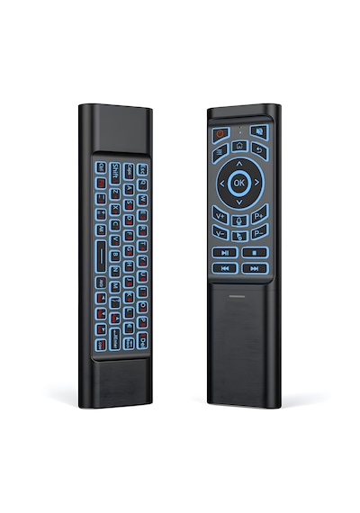 İdragon M3 Akıllı Kumanda Air Mouse & Kablosuz Klavye, 6 Eksenli Jiroskop, Ir Öğrenme, Bluetooth & 2.4 Ghz, 7 Renk Arka Aydınlatma