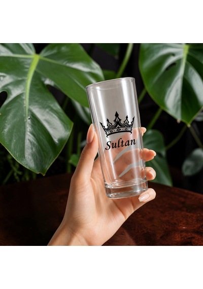 Kişiye Özel Tasarımlı Kral Ve Kraliçe Tacı Tasarımlı İsim Yazılabilen 230 Ml 6 Adet Rakı Bardağı Şeffaf