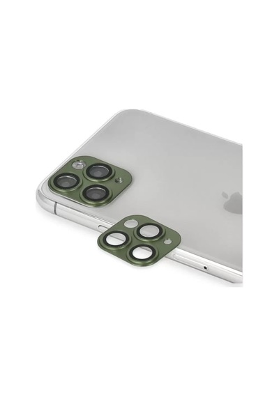Newface Apple  Uyumlu  iPhone 11 Pro Max Pers Alüminyum Kamera Lens - Yeşil
