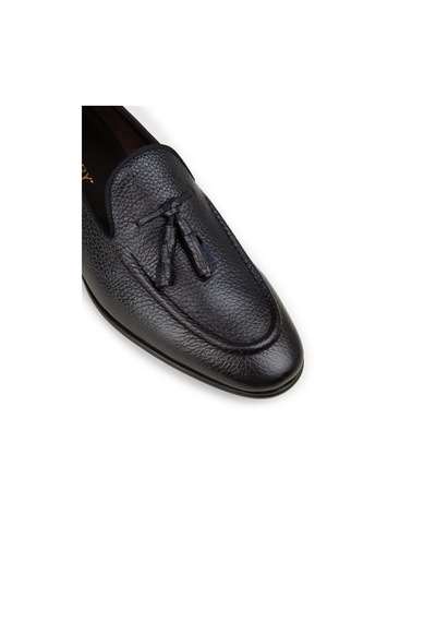 Deery Erkek Hakiki Deri Lacivert Püsküllü Loafer - 01701mlcvc33