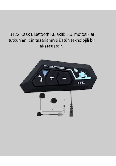 Bt22 Kask İçi Bluetooth Kulaklık Hızlı Eşleşme Ve Gürültü Önleyici Mikrofon
